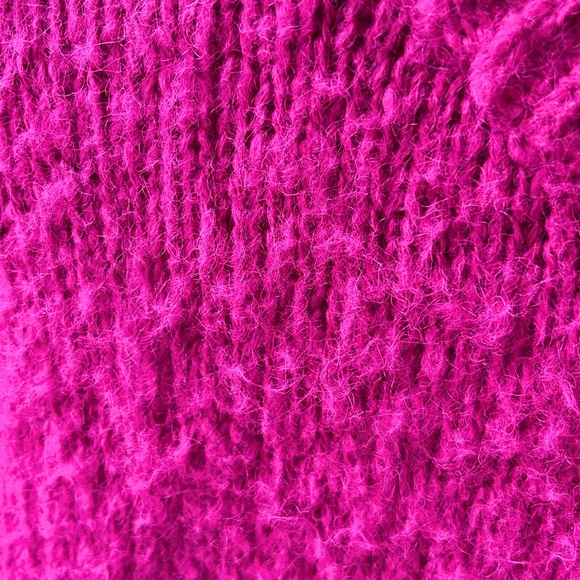 HOT PINK fuzzy long-sleeve HALF TURTLENECK SWEATER; by “A NEW DAY”; XL - Picture 2 of 5